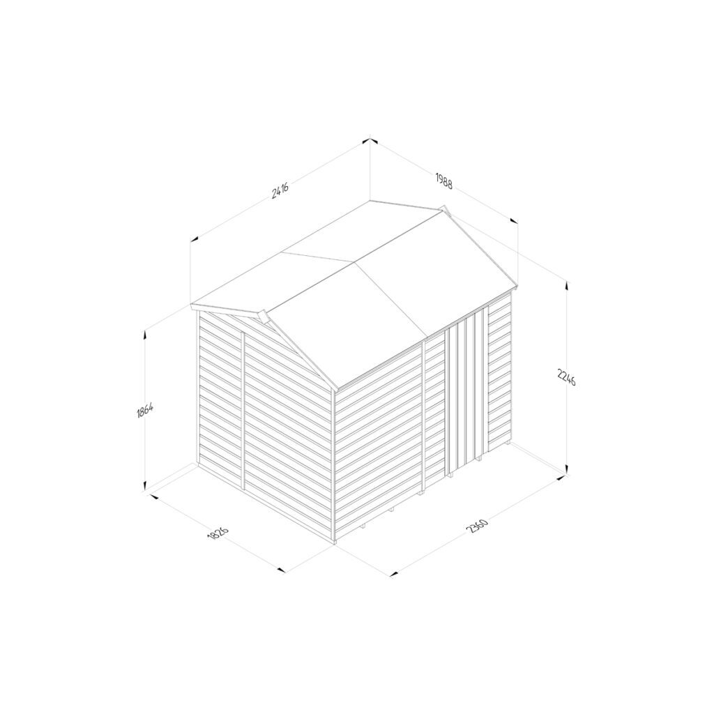 Beckwood 8×6 Reverse Apex Shed – No Windows 5013053198575 2